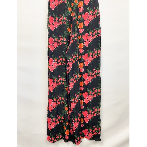 NWT Anthropologie Plenty Tracy Reese Lauretta Floral Wide Leg Jumpsuit Black - M - Picture 10 of 13